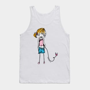 doodle girl illustration Tank Top